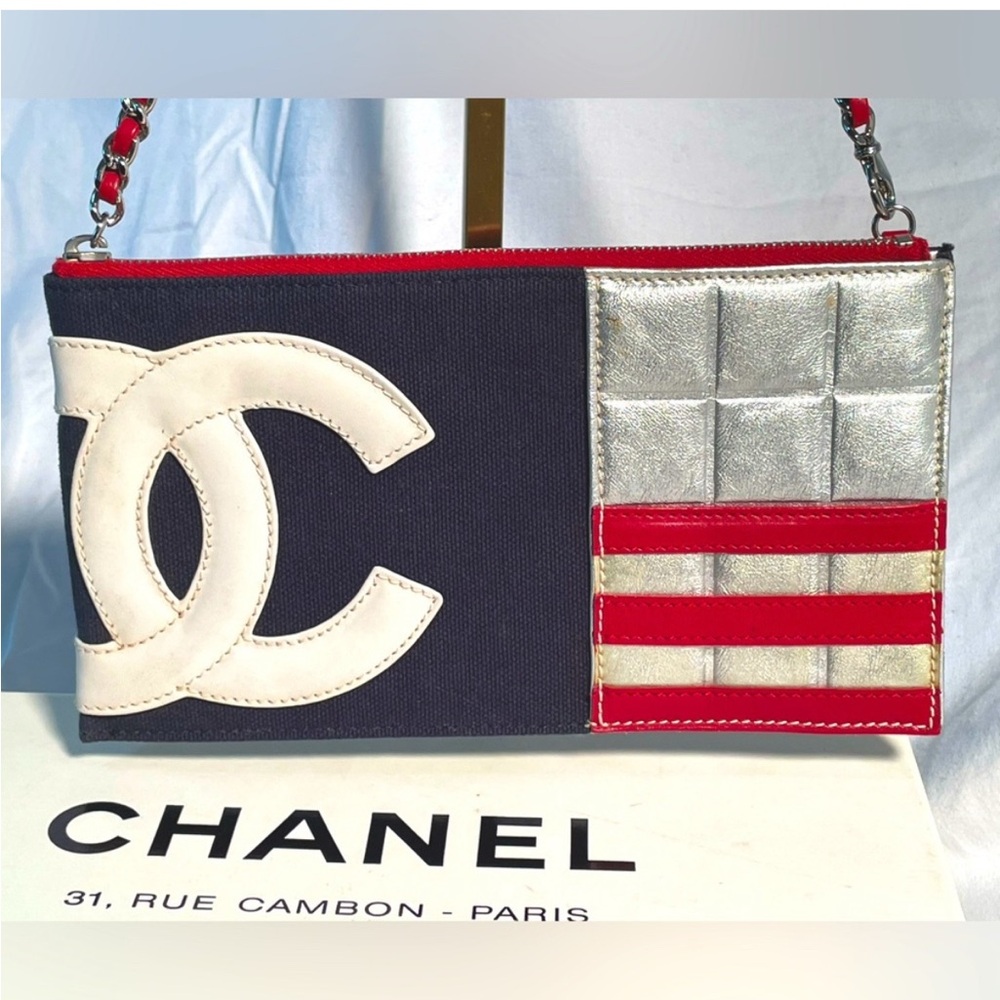 Chanel Red, White and Silver American Flag bag